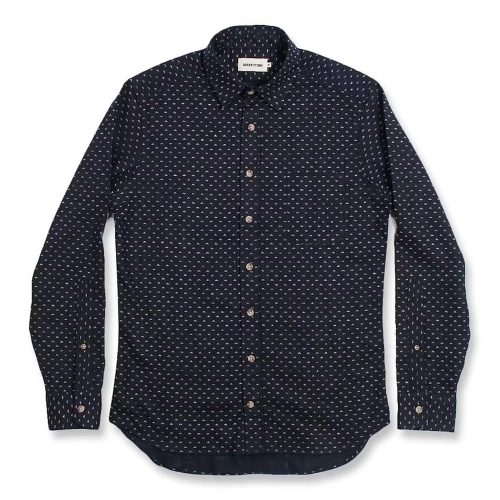 Taylor Stitch California Shirt in Indigo Pyramid - 42 - EUC